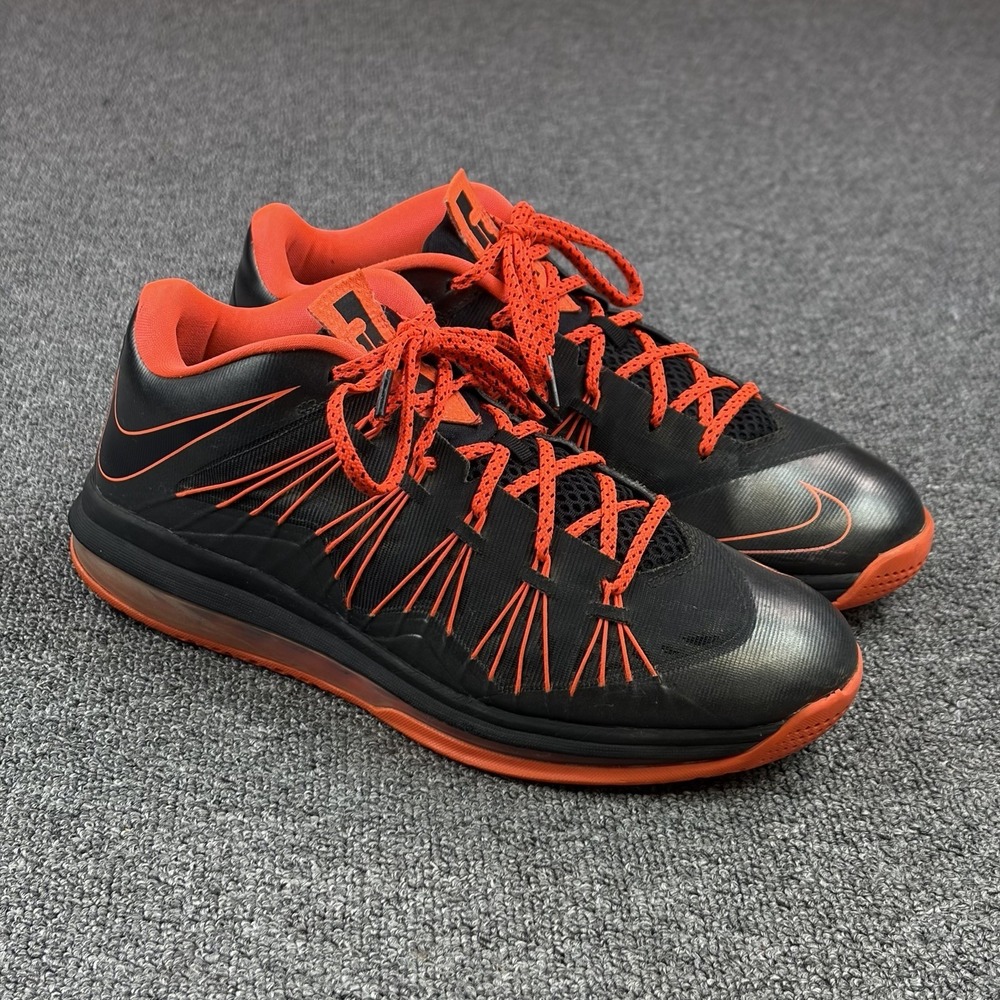 Nike Air Max Lebron X 10 Low Black Total Crimson 579765-001 Men's‎ Size 10